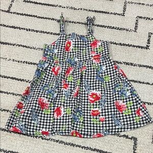 Penelope Mack Black and White Checkered Floral Dress